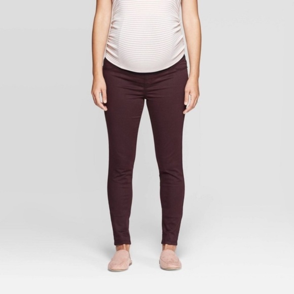 Isabel Maternity Maroon Skinny Jeans